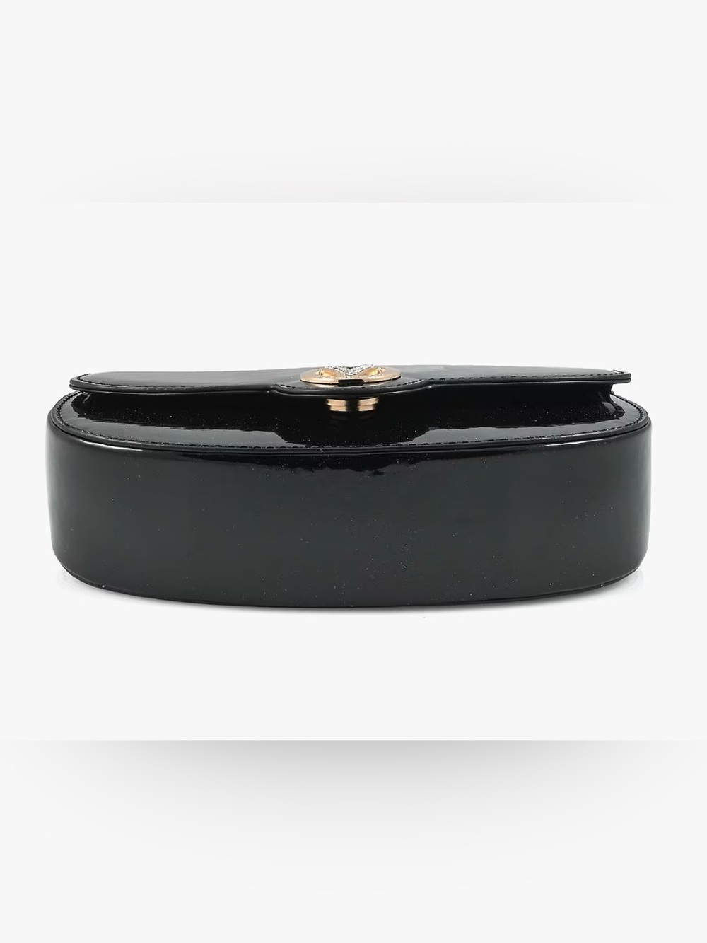 Valentino Orlandi Black Top Handle Patent Vegan Leather Crossbody Bag - Picture 5 of 8